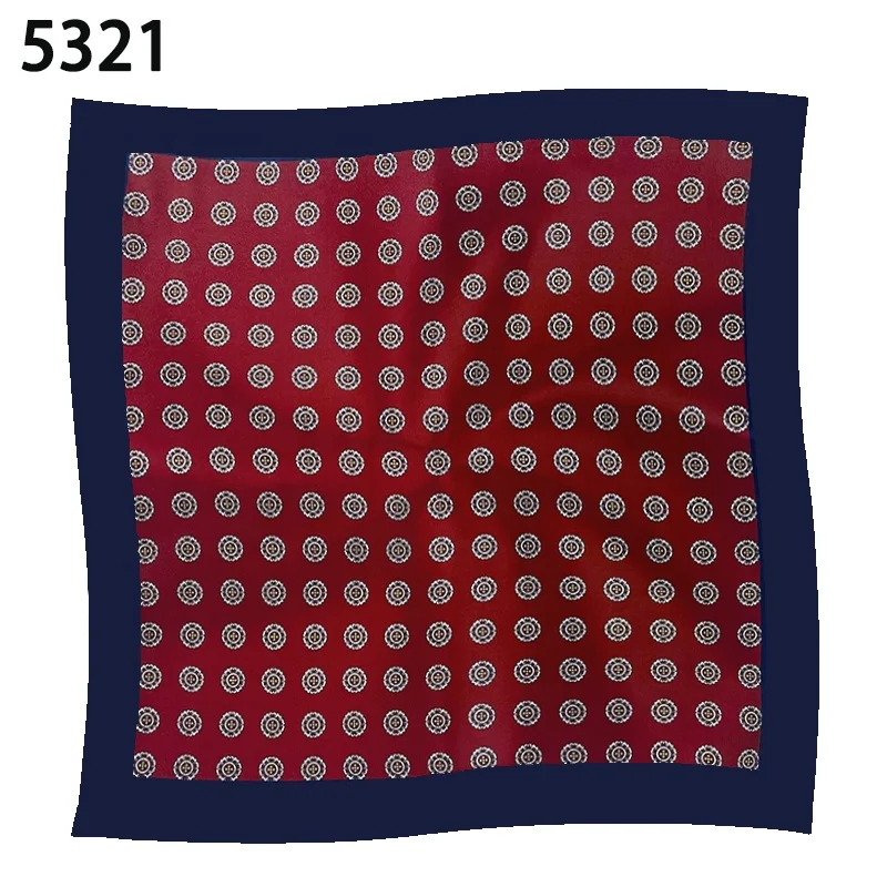 Best Selling Newest Lot Stock Digital Print Red Pocket square Wedding Mens Pocket Squares
