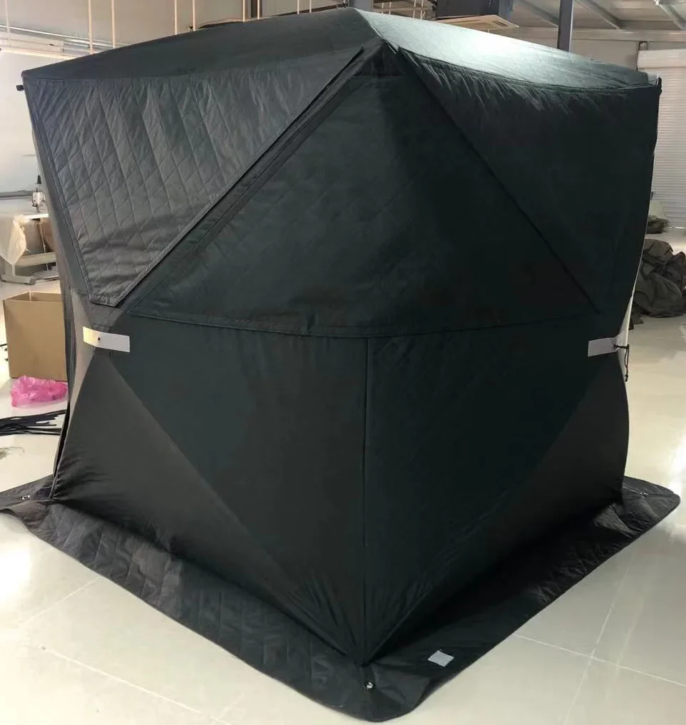 Outdoor Tent Sauna for Sale Camping Sauna Winter Ice Fishing Tent  Stove 6 Person Pop Up Camping Outdoor Portable Sauna Black