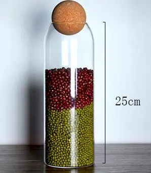 Customized environmentally friendly high borosilicate storage glass jar with cork
