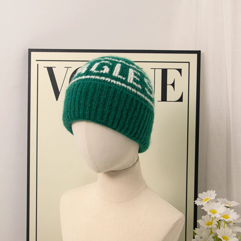 Вязаная шапка с вышитым логотипом на заказ, теплая вязаная жаккардовая зимняя шапка с буквами, шапка с черепом