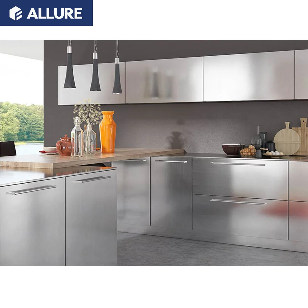 Allure Hot Sale Household Custom Smart Made Pullout Stainless Cabinet Kitchen