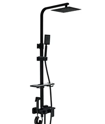 Bathroom black stainless steel 304 shower sets hot cold shower mixer in wall rain concealed shower set