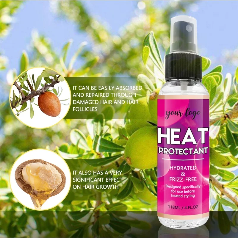 Private Label 100ML Professional Hair Care Organic Silkening Mist Oil Based hair Heat Protector Spray