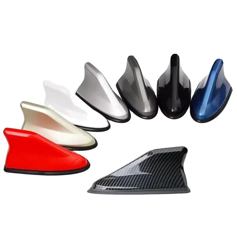 Universal Carbon Fiber Look Car Roof Top Mount Shark Fin Aerial Antenna Toppers Auto Radio AM FM Signal Amplifier Antenna