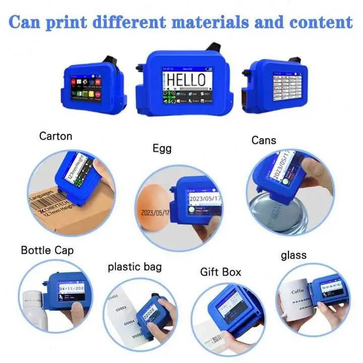 Hand Held Machine Jet Handjet Portable Printing Eggs Batch Coding Handled Helix Rotary Ink Balloon Cardboard Gun Inkjet Printer