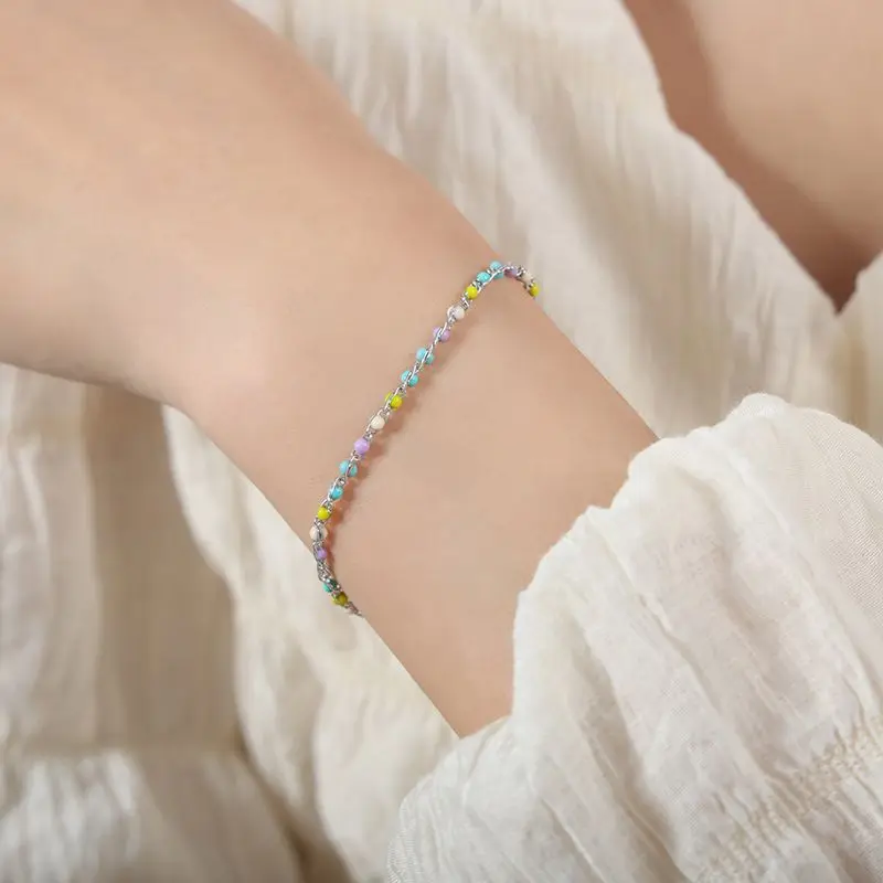 Customize Fine Stainless Steel Jewelry 18K Gold Plated Colorful Seed Bead necklaces bracelets for Girls