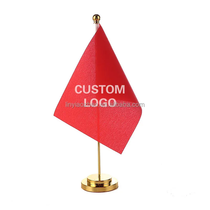 Custom America flag Plastic Base  Polyester Mini Country National Office Desk hand Flags