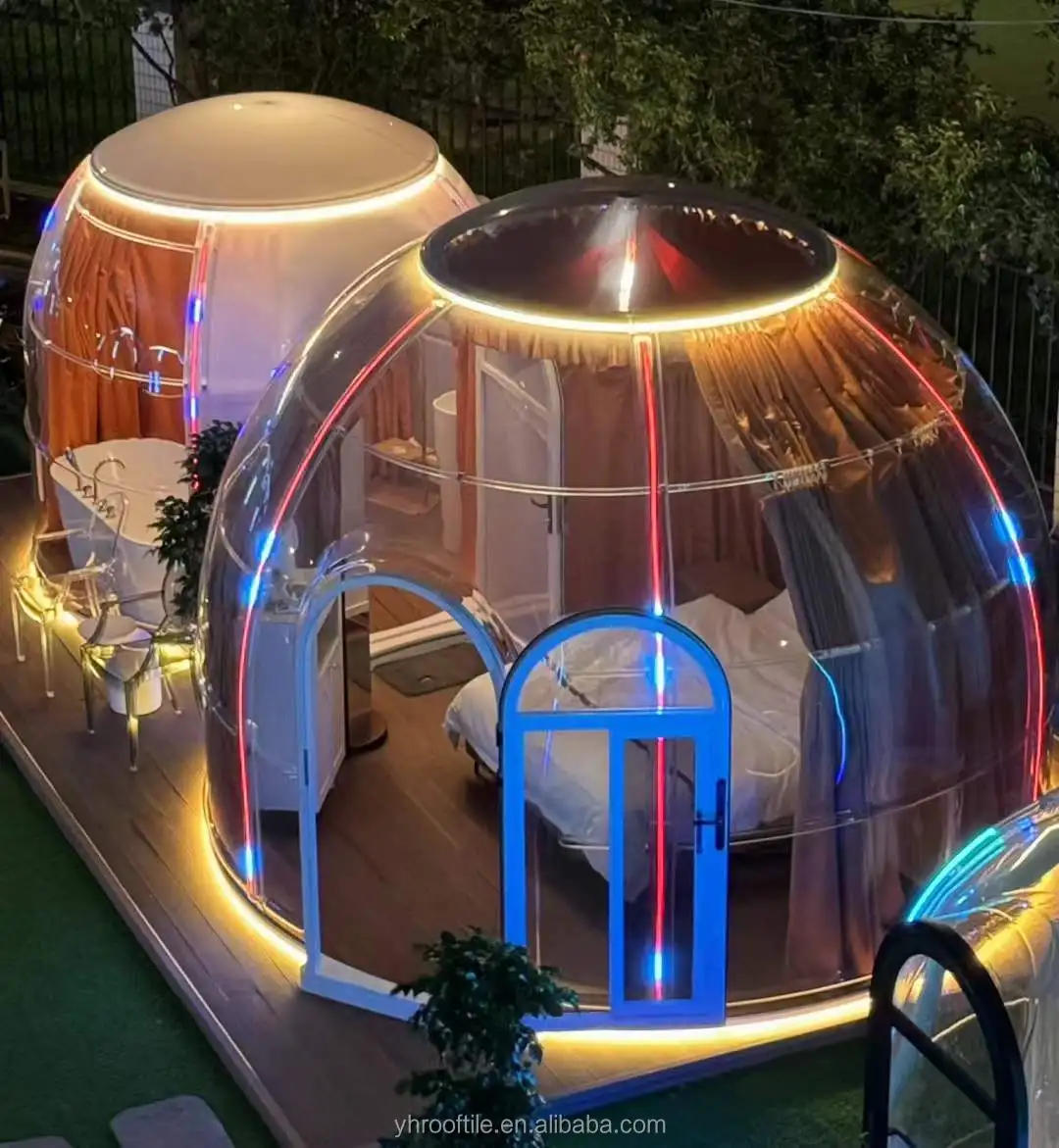 Detachable PC bubble room hotel crystal dome house starry room sky tent outdoor tent mobile transparent double tent