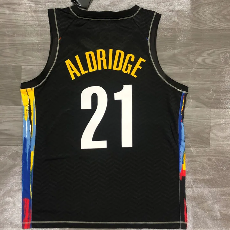 Новинка 2021, Высококачественная Черная баскетбольная форма BKLYN City Edition, костюм Дюранта #7 # Irving #11, Мужская одежда для баскетбола, футболка