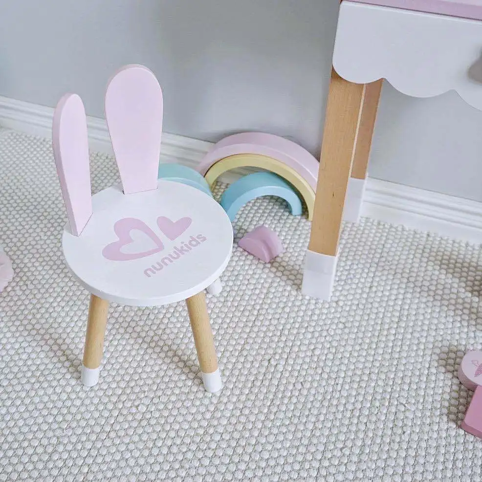 Kids Simulation Wooden Pretend Play Make Up Game Girls Dressing Table Toys