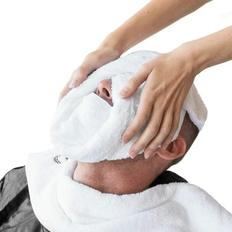 cotton white hand face shave sauna towel steam barber towel hot towel