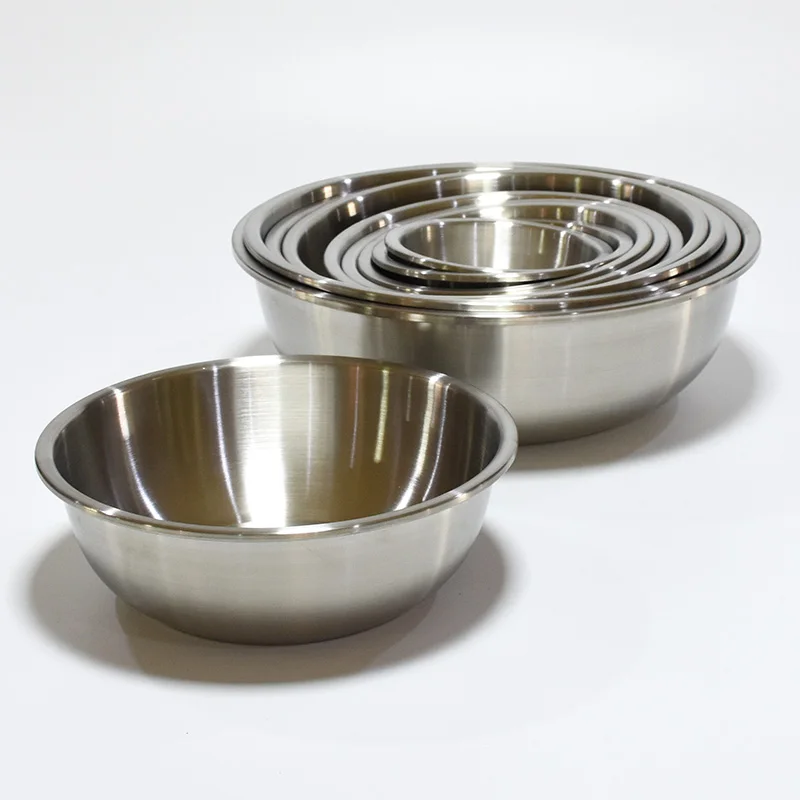 Wholesale kitchenware 304 stainless steel soup bowl 14-32cm high-capacity mixing bowl