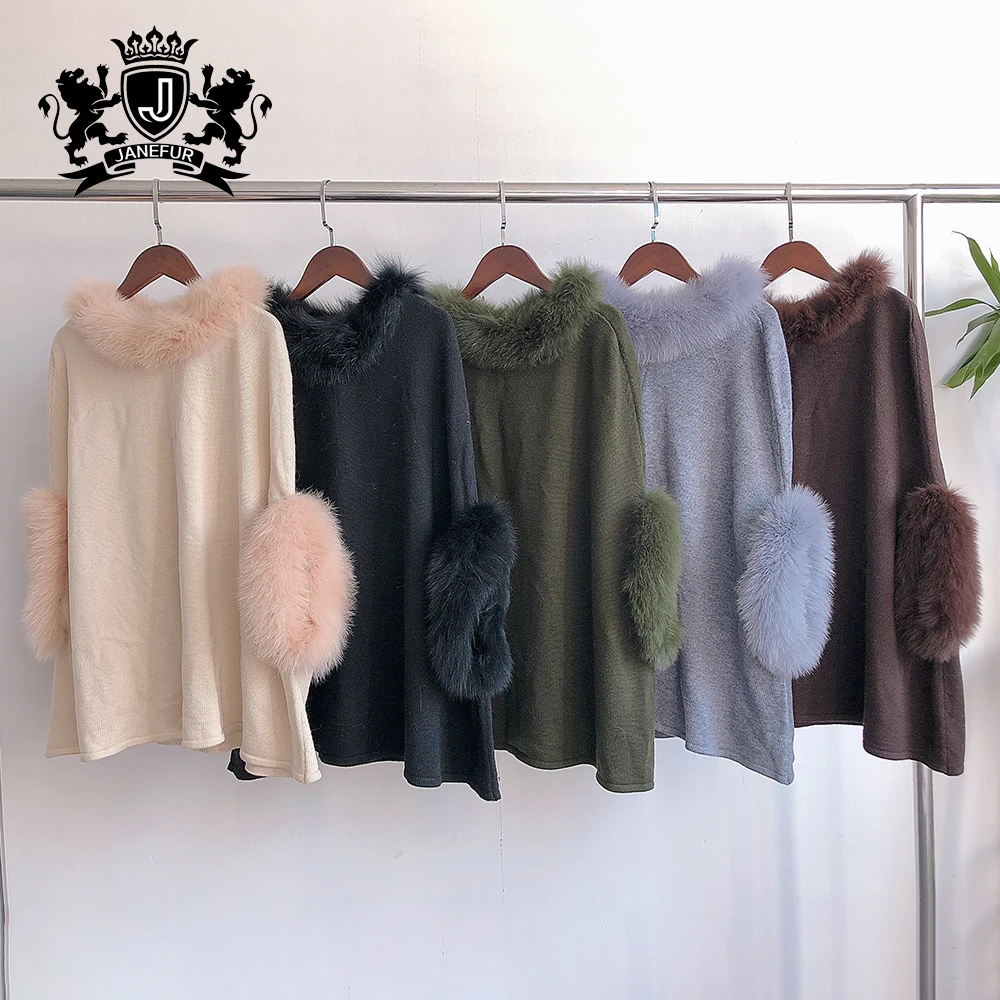 High Quality Pure Cashmere Sweater Pullovers for Women Autumn Winter Ladies Woolen Sweater with Fur
