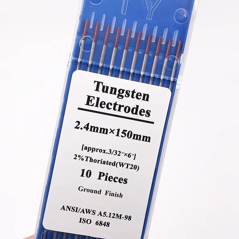 Tungsten Electrode WT20  For Tig Welder Welding Torches And Tig Welding Machines 2.4mm x 150mm 10-pack