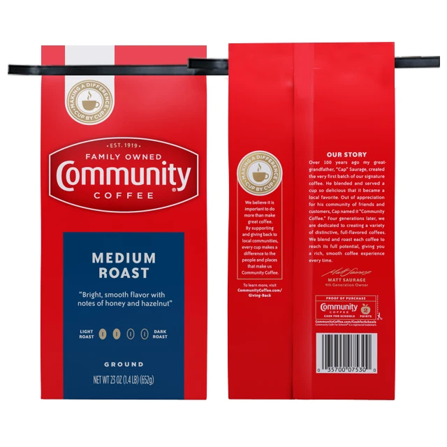 Custom Printed Drip Coffee Bean Packaging Aluminum Foil Empty Bag With Valve And Tin Tie