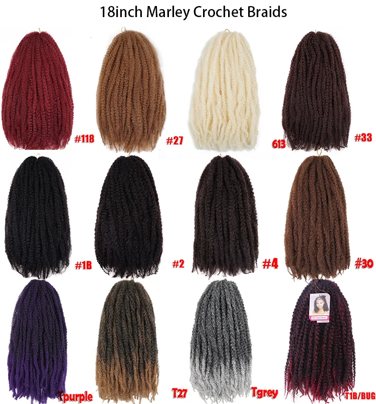 Burgundy synthetic marley braid afro curl marley braid hair synthetic afro twist marley hair crochet braids