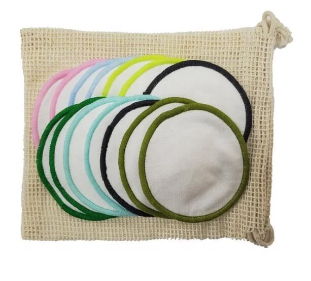 Fashion Organic Bamboo Makeup Pad Colorful Washable Cotton Bamboo make up Remover Pads