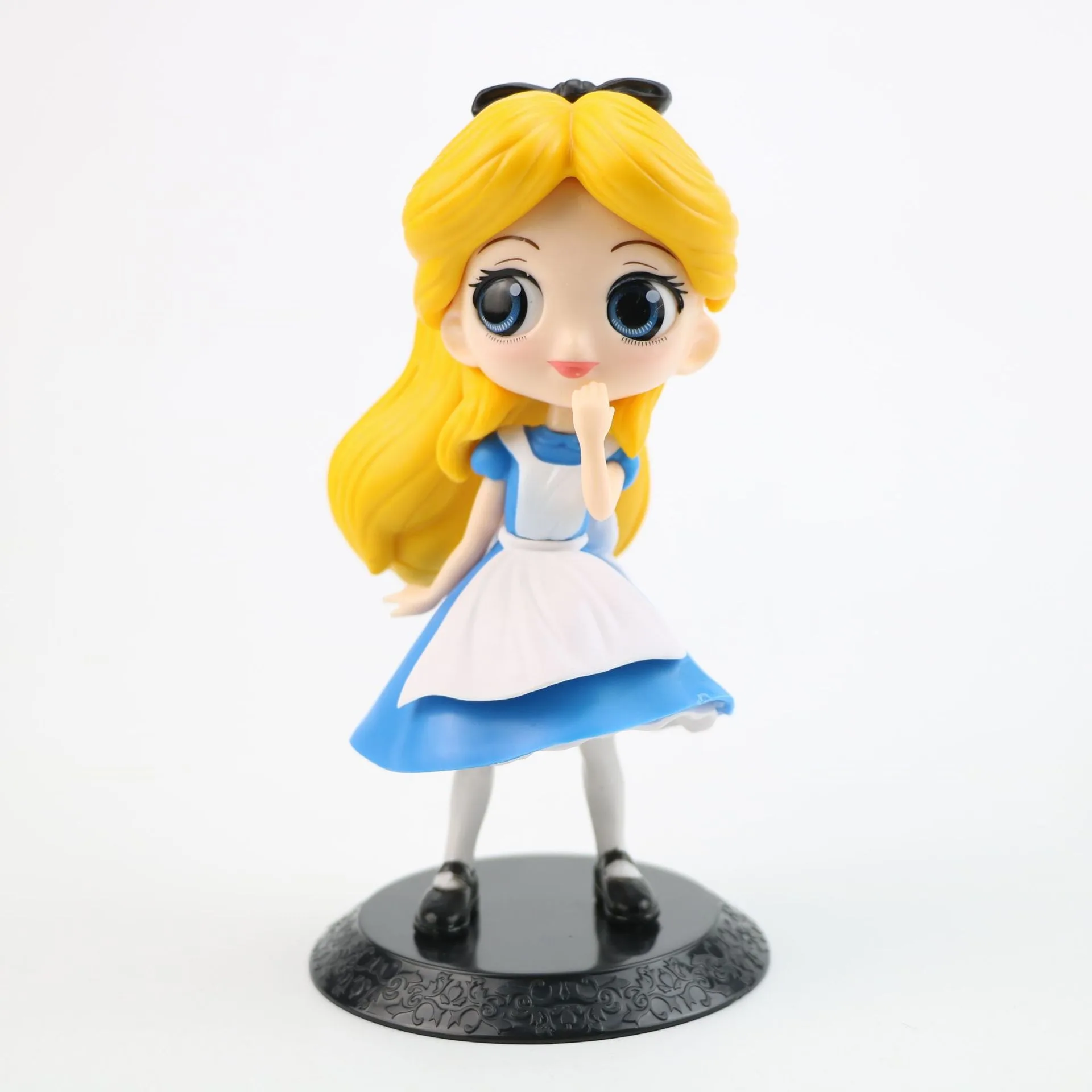 Large Size 15cm Q Version Princess Figure Model Toy PVC Material Alice Mermaid Ariel Anna Elsa Ornament Cake Decoration