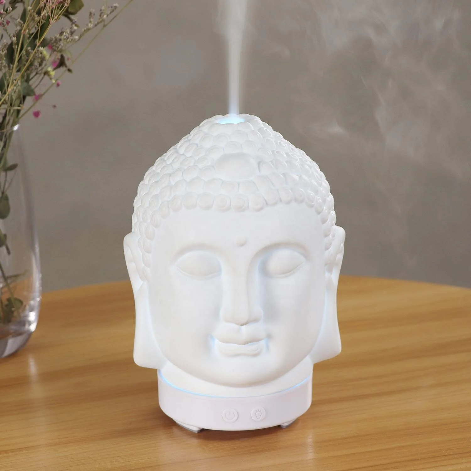 Factory Wholesale Ceramic Aroma Diffuser Air Purifier 100ML Ceramic Buddha Head Fragrance Humidifier For Essential Oils