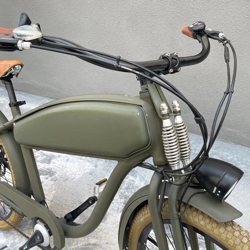 Simino Harley Electric Bicycle fat tire ebike with pedal for adult city scooter vintage electric e cycle display racks