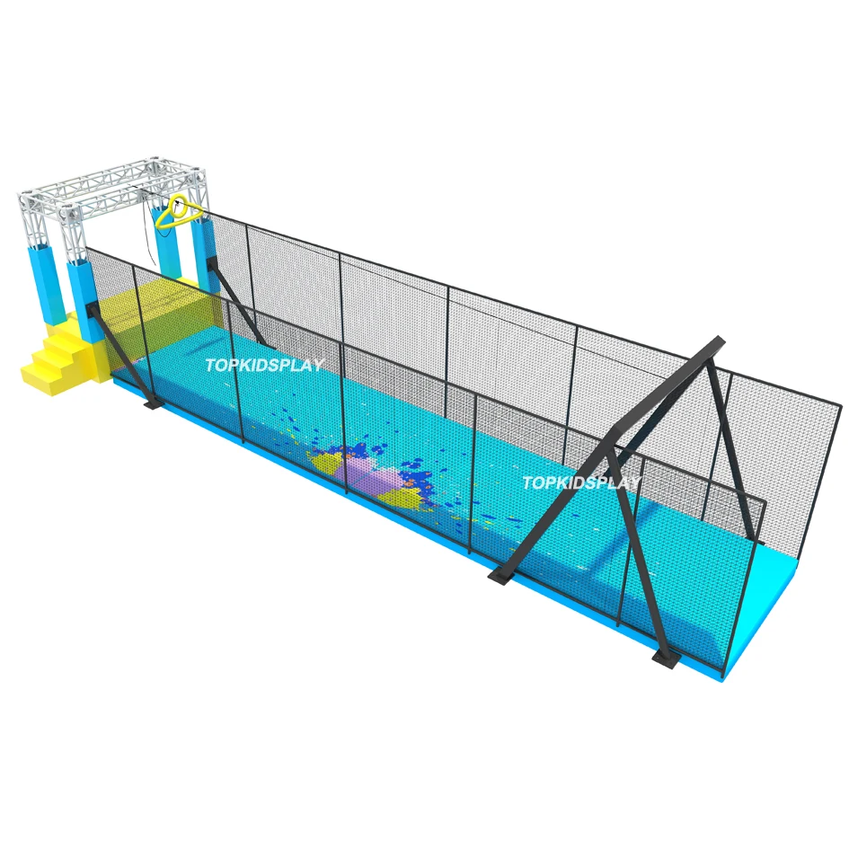 Ziplines Adventure Equipment Customized Indoor Park Air Roller Coaster Zip Line For Ninja Course