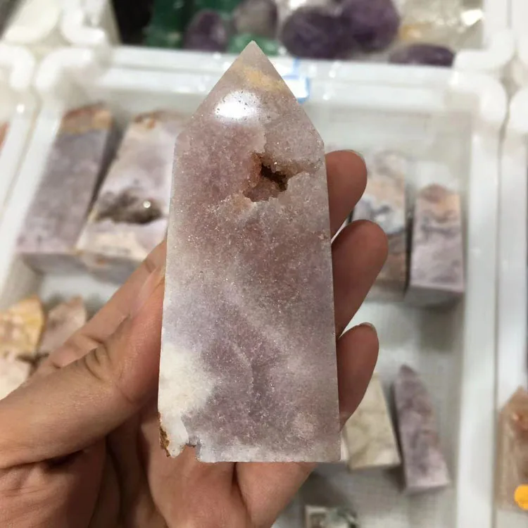 Natural Pink Amethyst Wands Towers Crystal Point For Feng Shui