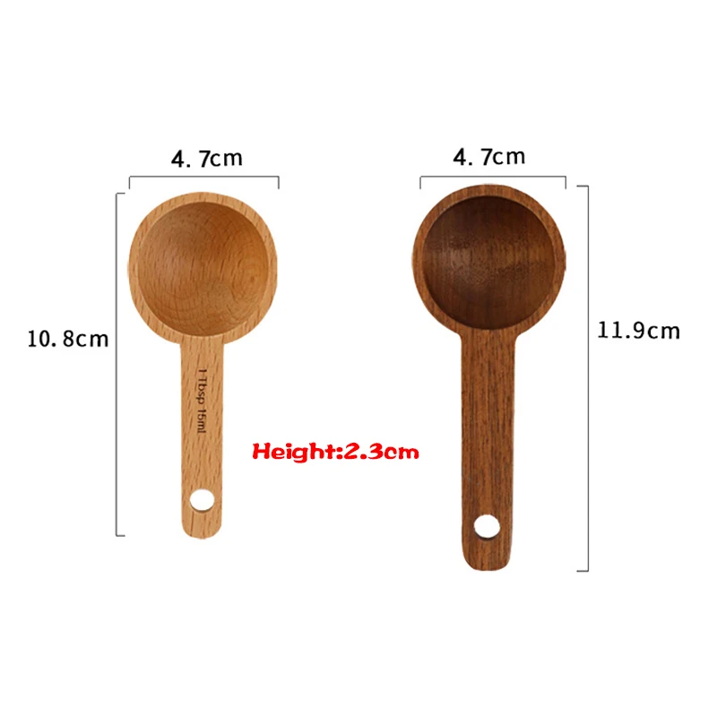 Custom Small Protein Powder Bath Salt Candy Honey Spice Tea Ice Cream Coffee Measuring Wooden Spoon Scoop