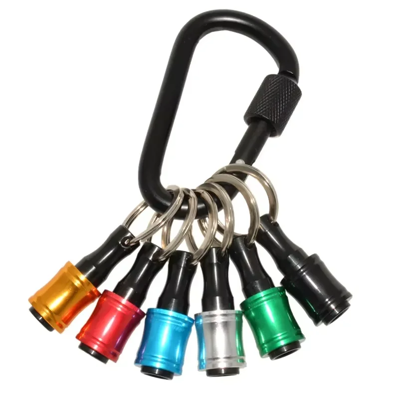 024 New Durable 1/4 Inch Hex Shank Keychain Extension Screwdriver Bits Holder Socket Adapter Drill Bit Fast Change Bit Holder