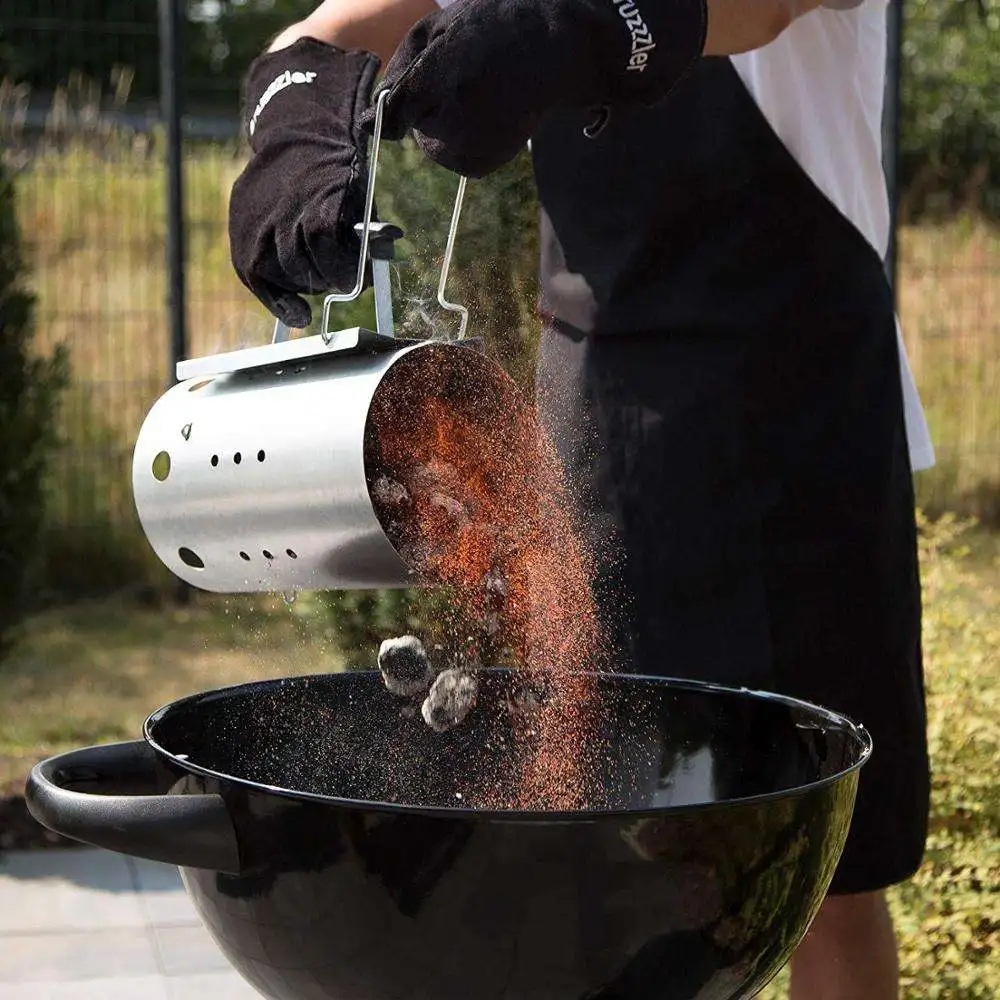 Сверхмощный Deluxe угольный дымоходный стартер BBQ для угольного гриля и барбекю компактный