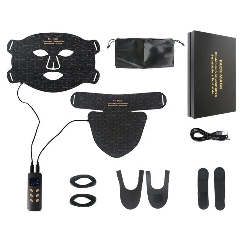 Silicone Led Red Light Therapy Facial Face Mask 240pcs 460 590 630 850nm PDT Infrared Lamp 4 Colors Photon Therapy