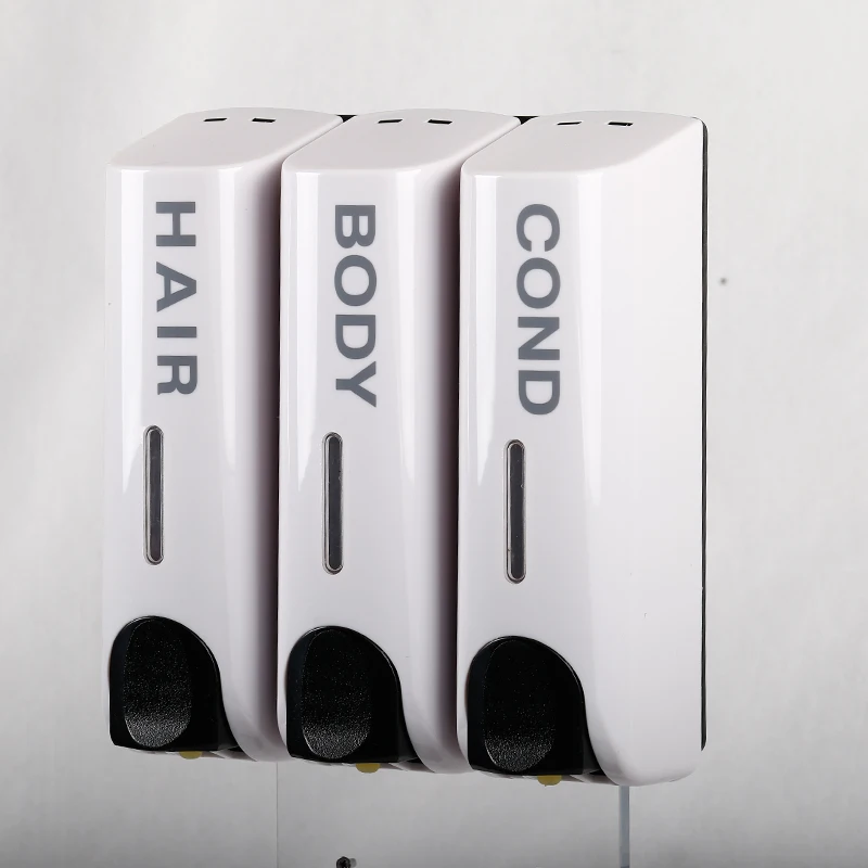 Hot selling ABS Plastic Liquid Soap Dispenser Wall Mounted Triple Shampoo Gel Dispenser For Hotel And Bathroom