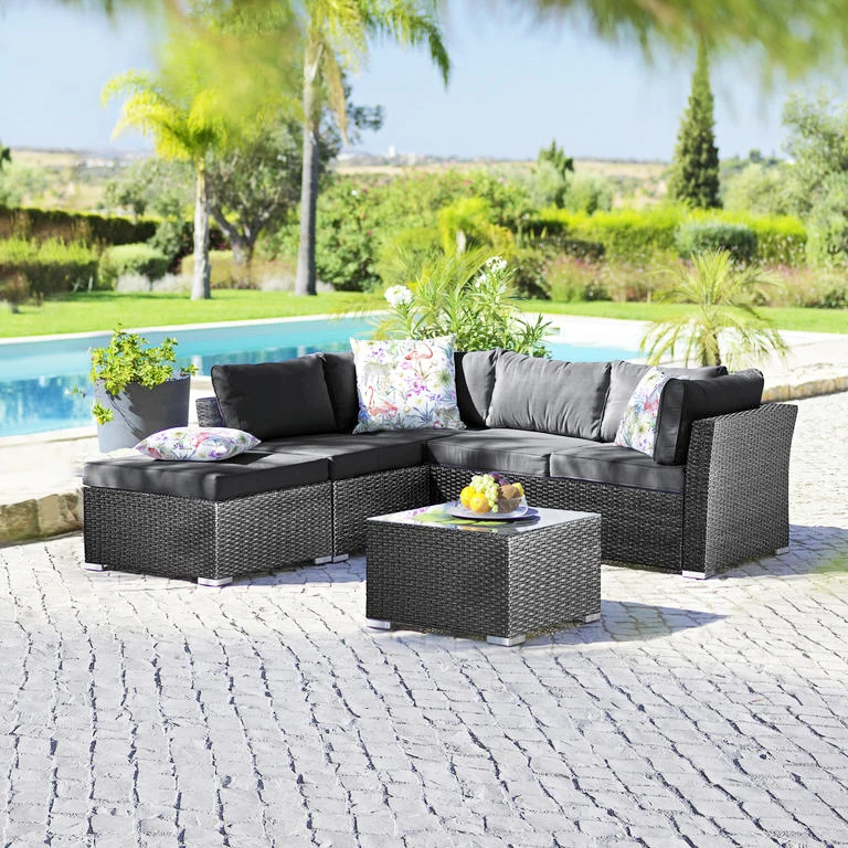 Best Quality Promotional Outdoor Garden Sofa Sets For Patio Courtyard Furniture Rattan Sofa  Corner sets