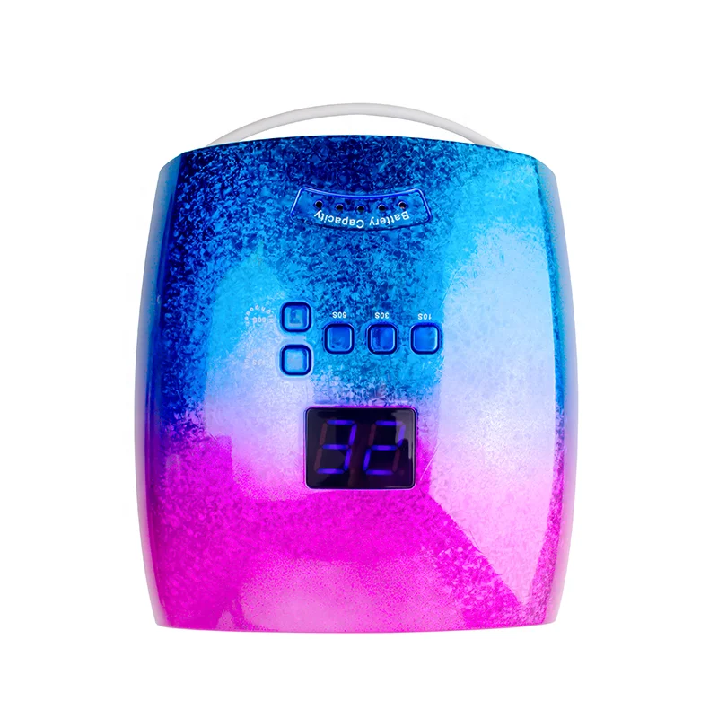 48W Rechargeable Red Bule Light Nail Dryer Machine Fast Drying Polish Gel OEM Uv Led Nail Lamp