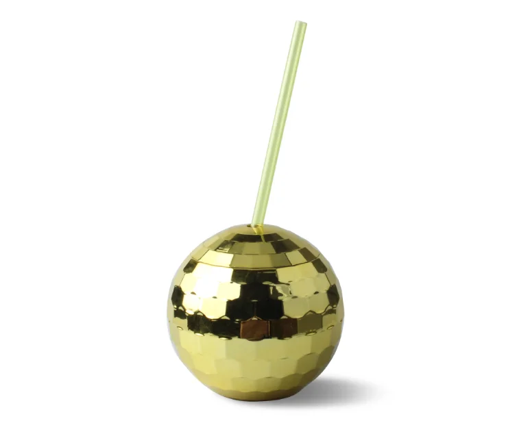 Hot Sale 19 Oz Disco Ball Tumbler Cups 1970s Disco Flash Ball Cocktail Cup Sparkly Glitter Disco Bar Party Wine Drinking Tea