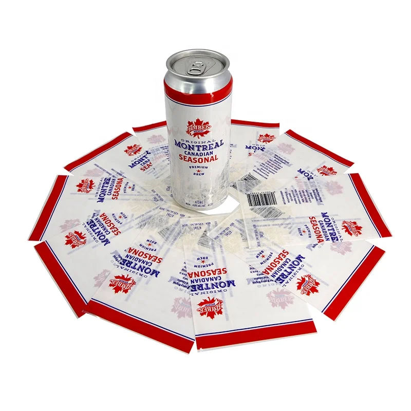 private custom logo printing pet heat shrink sleeves beer can custom logo print  shrink sleeve