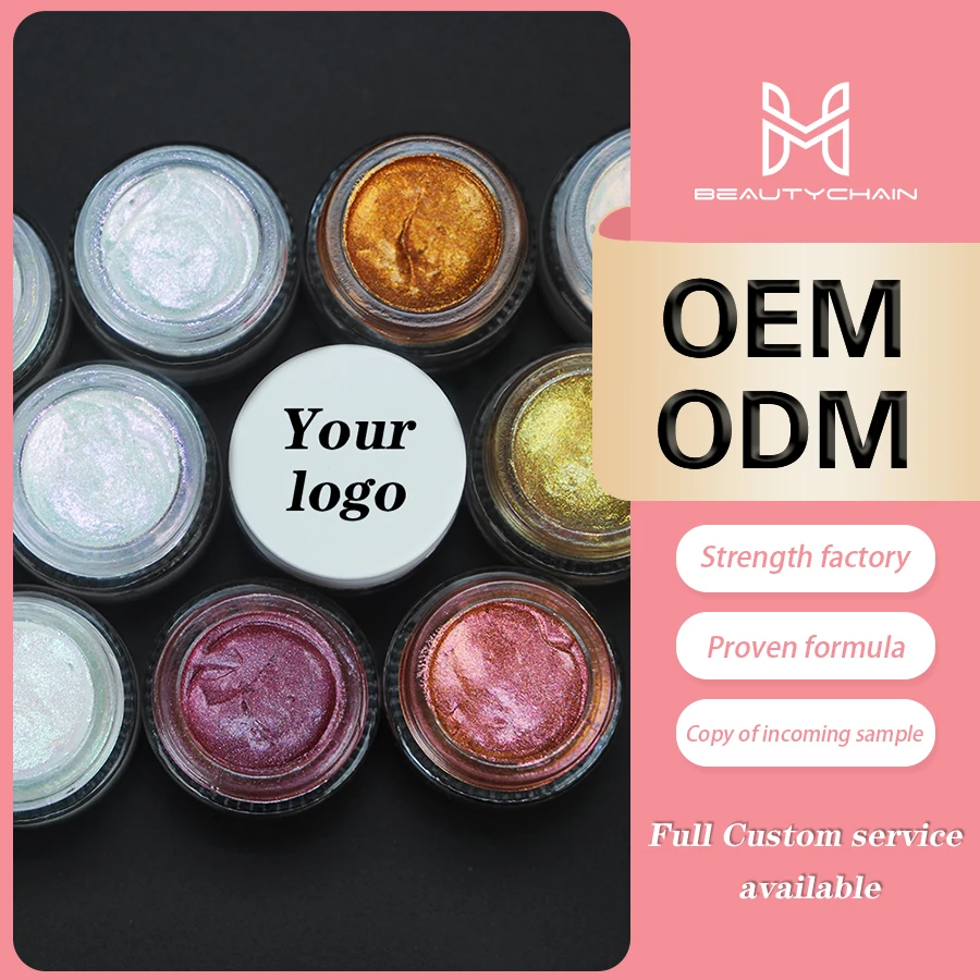 MLM Custom Makeup Jelly Eyeshadow Gel Luminous Cream Bright Highlighter Chromic Rainbow Metallic Shimmer Matte Glitter Eyeshadow