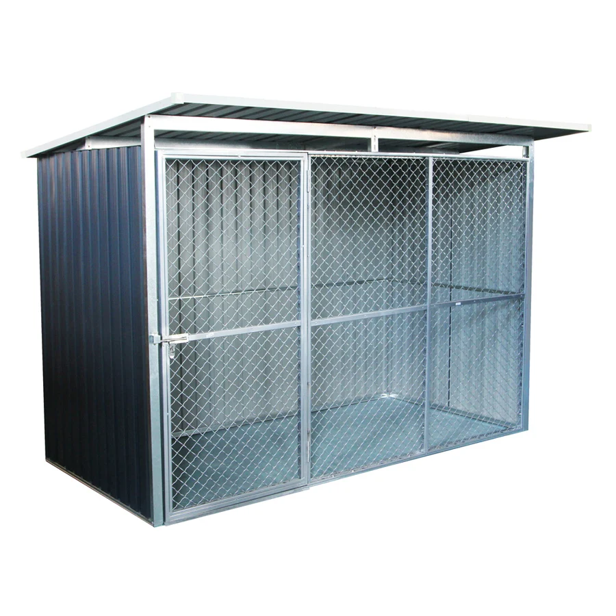 Outdoor Prefabricated Galvanized Steel Dog House Pet Shelter Dog Kennel
