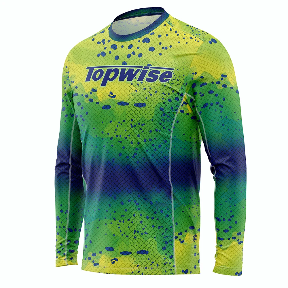 Custom Upf 50 Fishing Jersey Quick Dry Polyester Spandex Fishing Clothing Printed Long Sleeve Fishing T Shirt Quick Dry