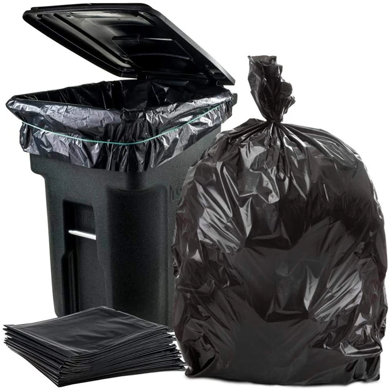 Custom Heavy Duty Trash Bags Black Large Garbage Rubbish Bags Used At Home,Street Dustbin,Company,Campus.