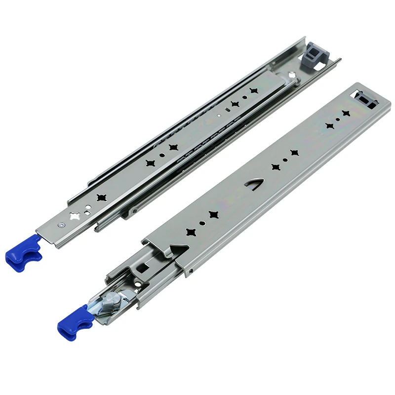 HVPAL Telescopic Channel 53 mm Full extension step-pulling  with lock Load 120 kgs Heavy Duty Drawer Slide