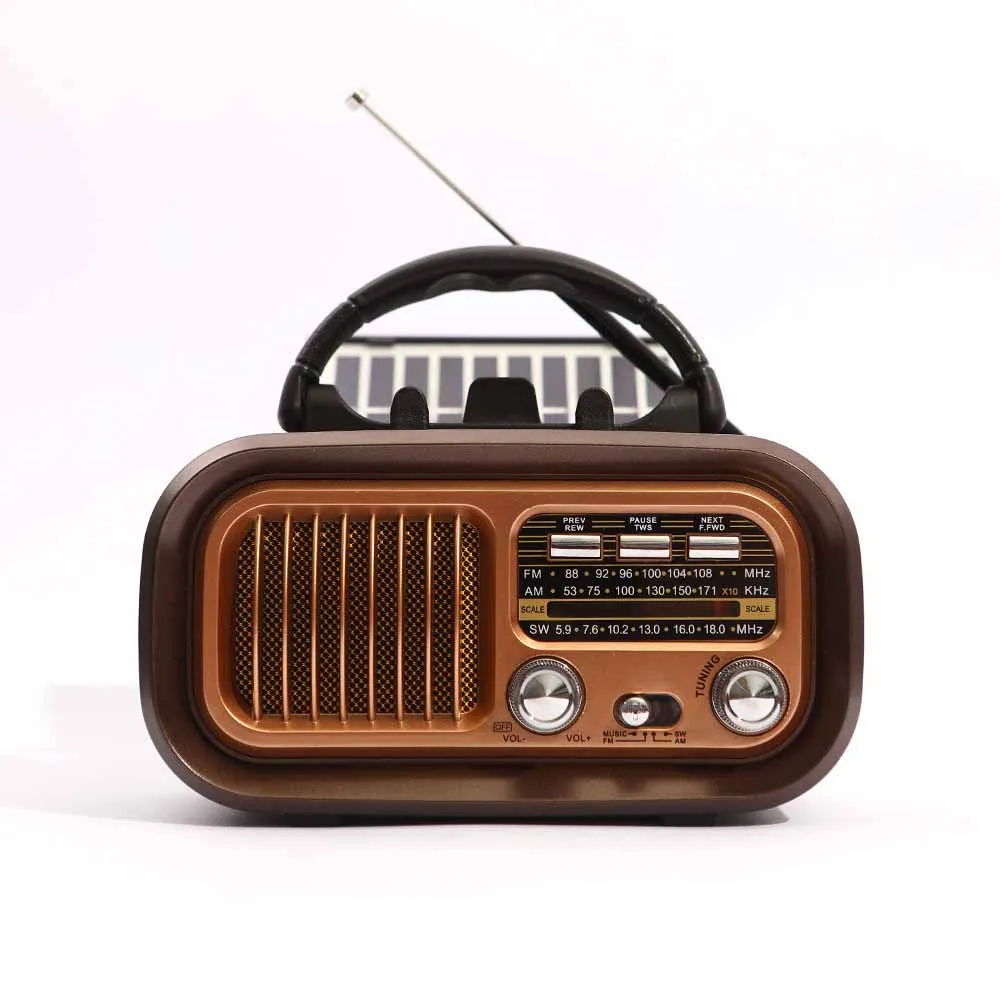 Прямая Продажа с фабрики Am FM радио солнечной панелью перезаряжаемое портативное Ретро Радио