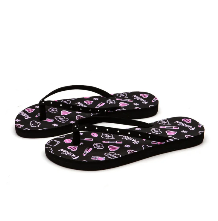 Anti Slip Flip Flops Rubber Custom Logo Bathroom Sublimation Slippers For Women