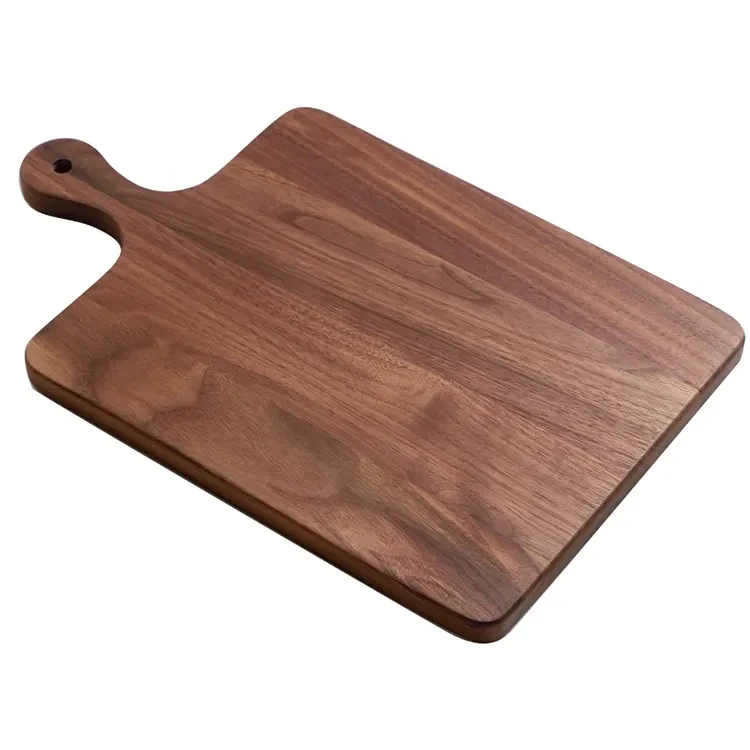 Modern simple kitchen with handle wooden multi-function cutting board walnut wood chopping board