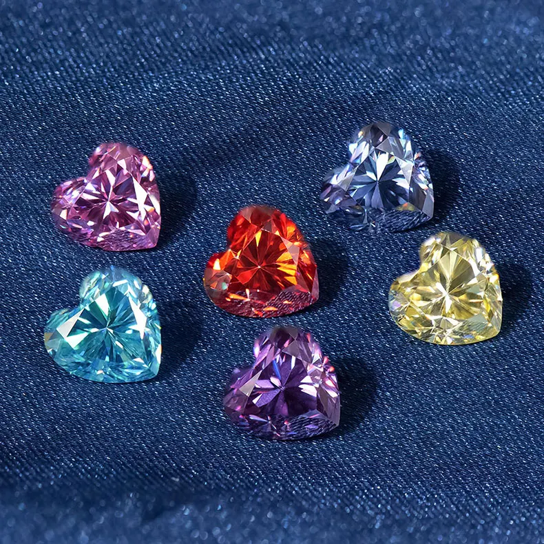 Heart-shaped moissanite loose stone 1-3 carats high quality color heart cut moissanite spot direct sale