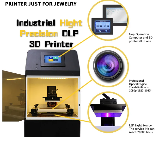 3D принтер Plus1 со светодиодным УФ-источником света для ювелирных изделий восковой