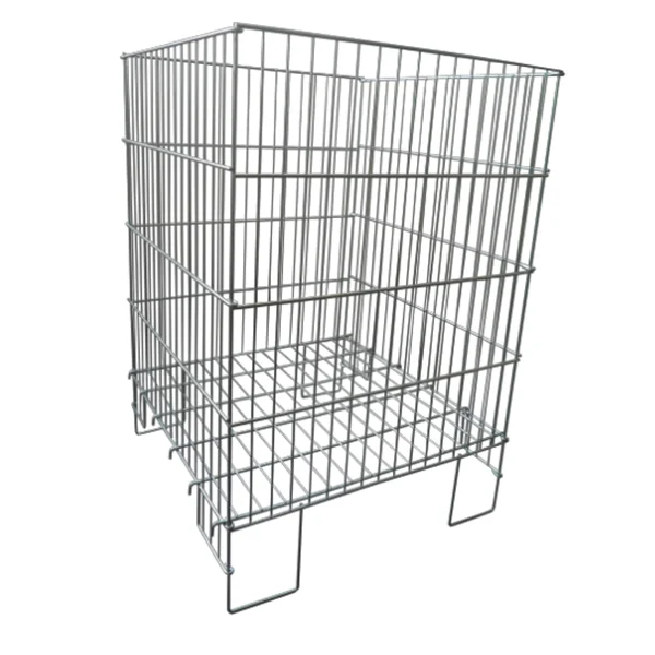 Folding shop promotion dump bin metal wire display basket cage