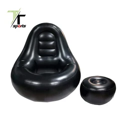 TTSPORTS Folding Lounger Sofa Flocking Lazy Couch Inflatable BBL Lounge Chair with Ottoman for Surgery