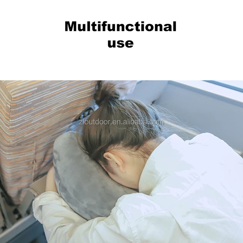 Hot Selling Travel Neck Pillow Comfortably Supports The Head H Inflatable Travel Pillow with pouch