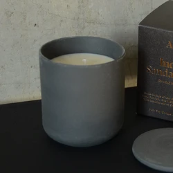 Refined Scented Soy Wax White Blue Candles Container Custom Logo Small Pink Matte Empty Clay Ceramic Candle Jars with lid