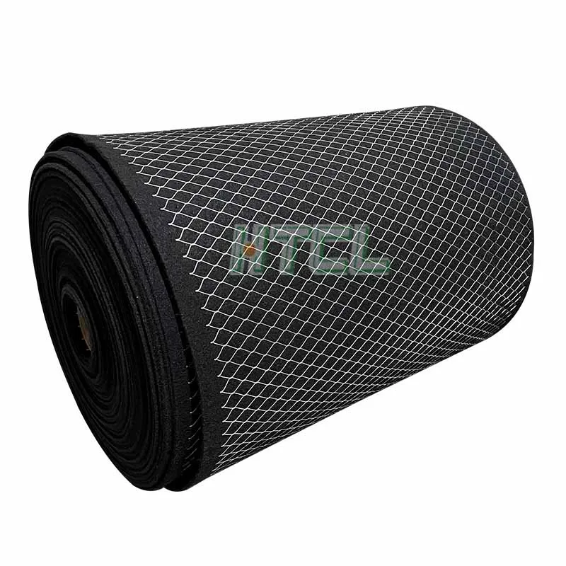 New Product Black Cotton Air Filter Activated Carbon Synthetic Fiber  Air Filter Media With Wire Mesh Laminated Filter Material